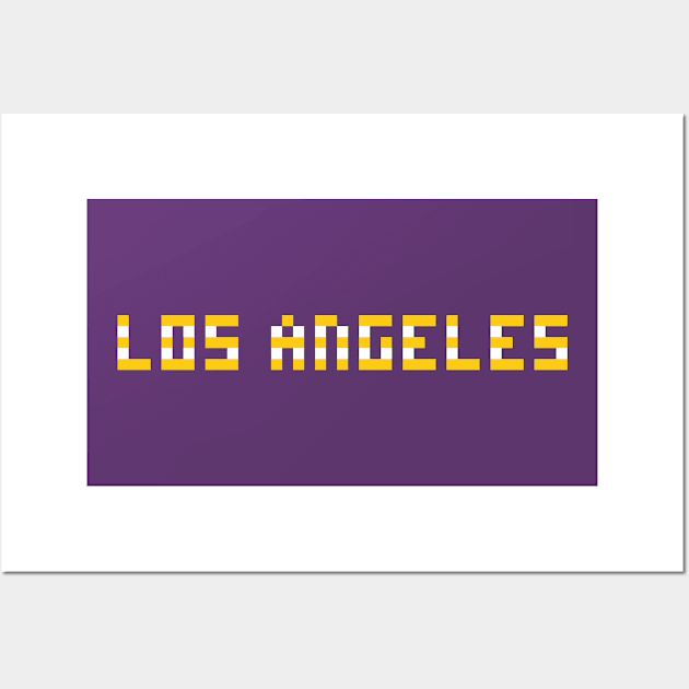 Pixel Hockey City LA 1988 Retro Wall Art by gkillerb